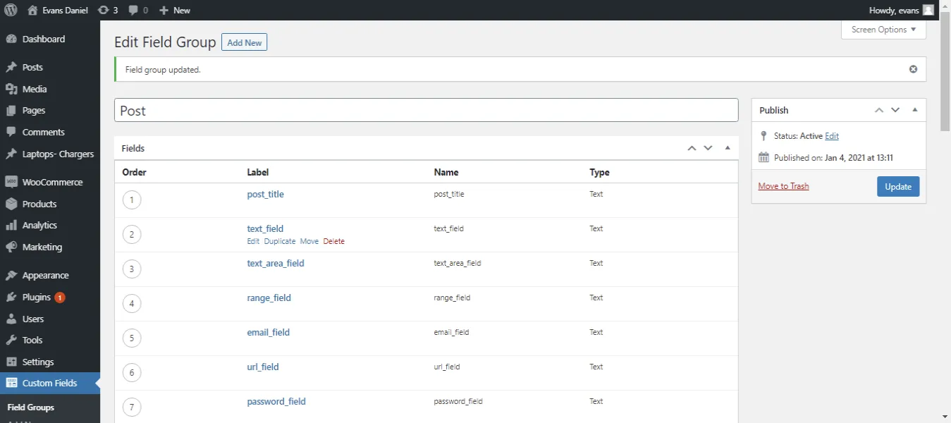 getting started acf fields 2