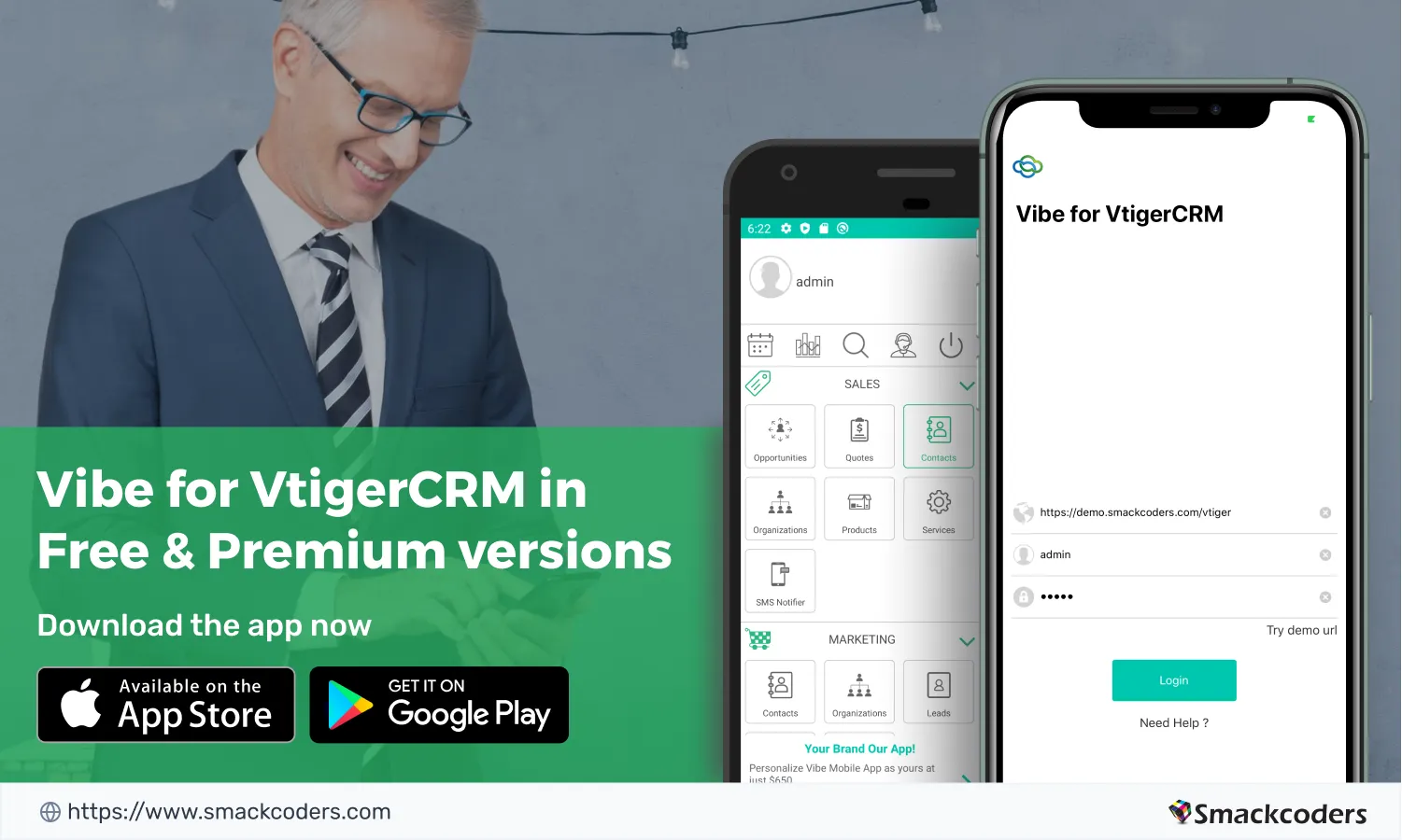update new version of vibe vtigercrm mobile app 1