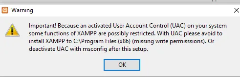 Warning for XAMPP download 19