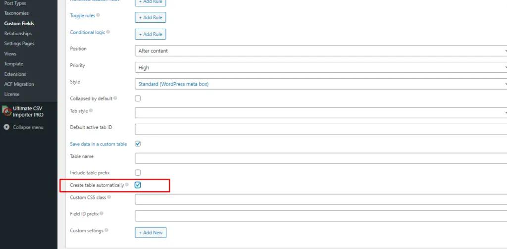 28 Meta Box Custom Table create automatically