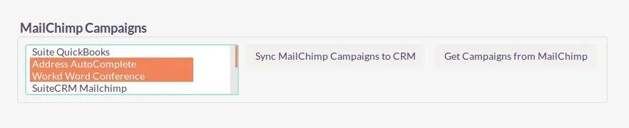 Suitecrm Mailchimp Campaign Sync
