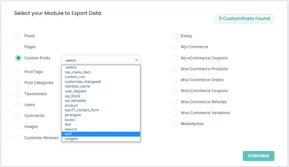 select-jetengine-cct-to-export