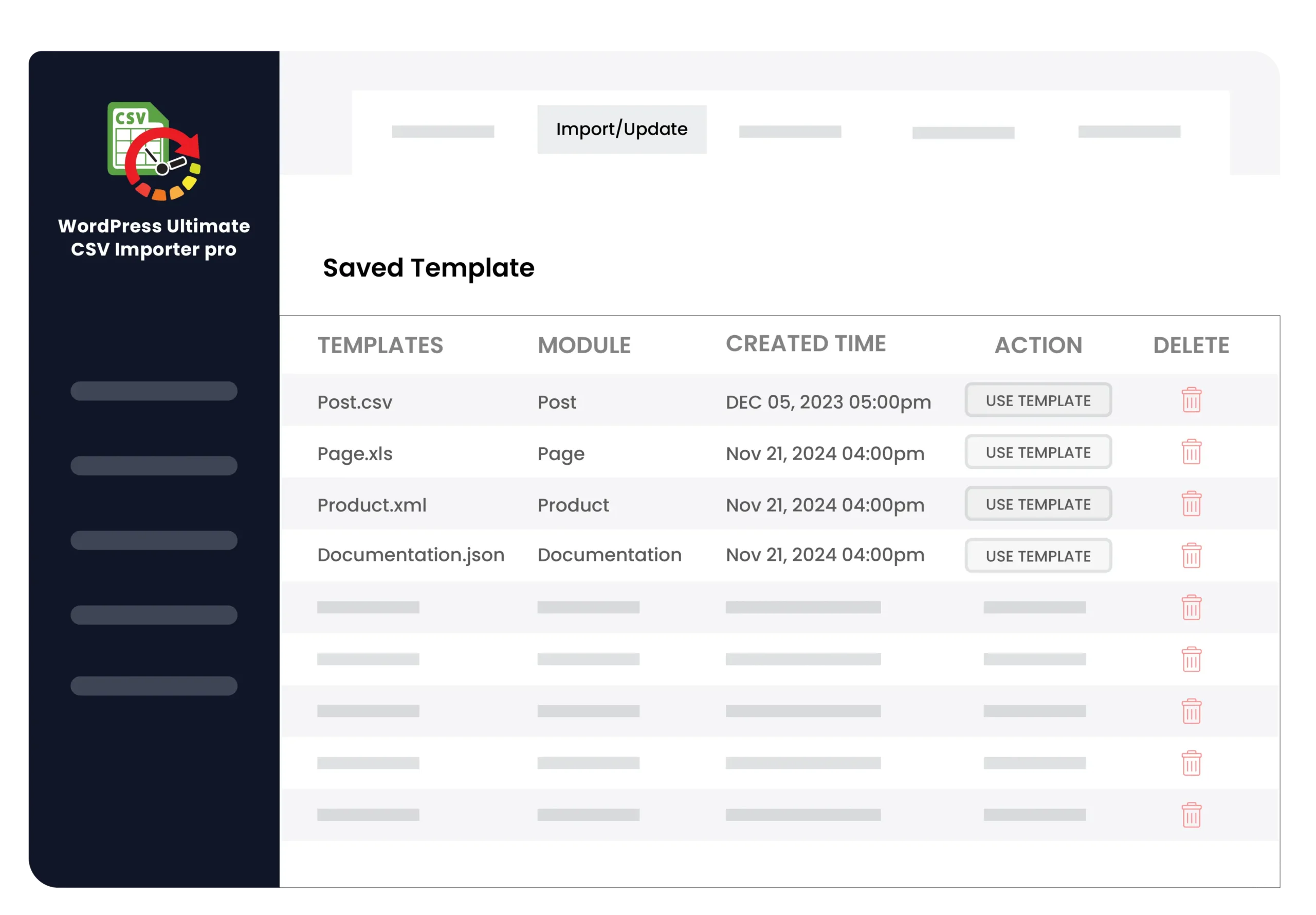 Customizable mapping options with saved templates scaled