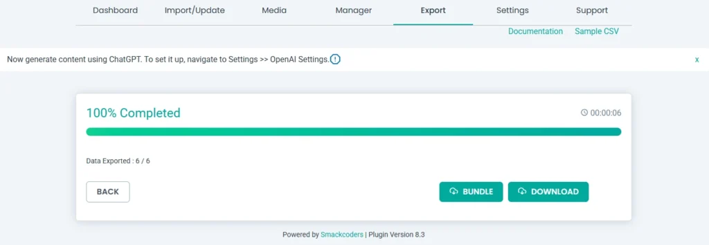 click-bundle-button-in-export-completed-page