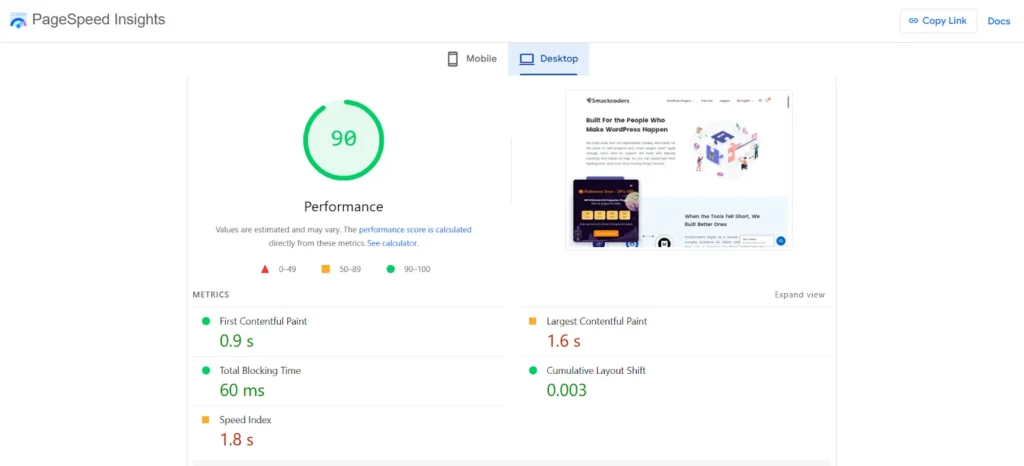 PageSpeed-insight-performance-score