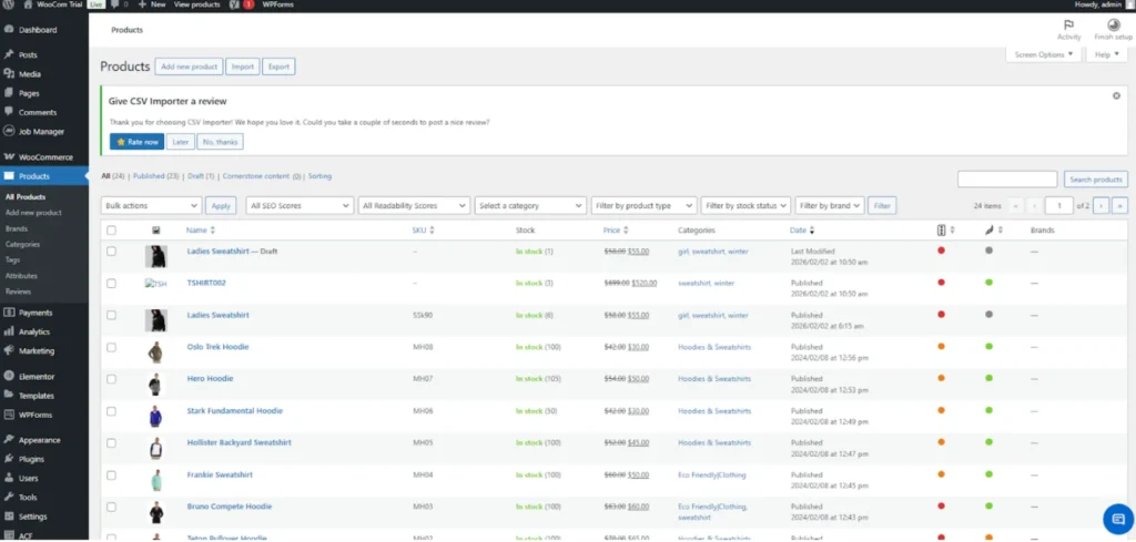 Verify-changes in WooCommerce-products-list-view
